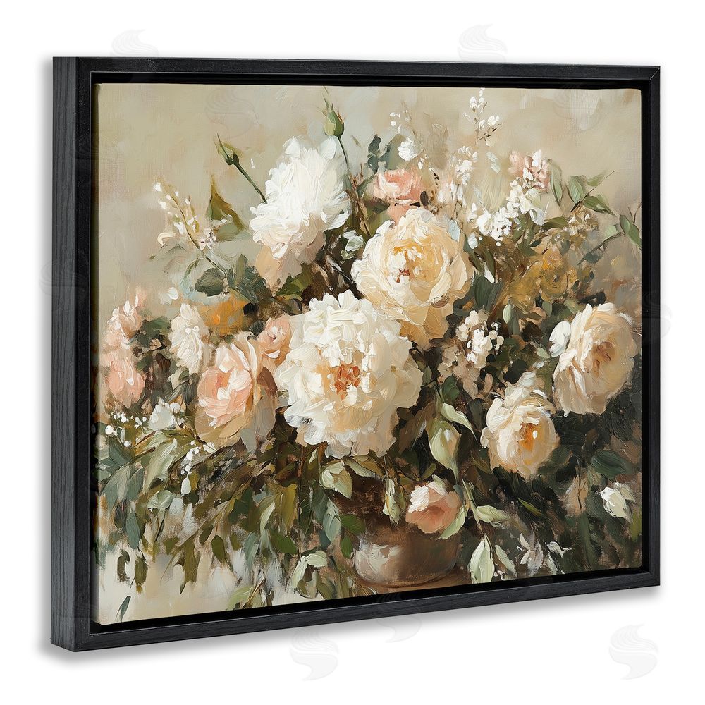 Heidi Kuntz Secret Garden Arrangement Black Floating Frame Canvas Wall Art Print