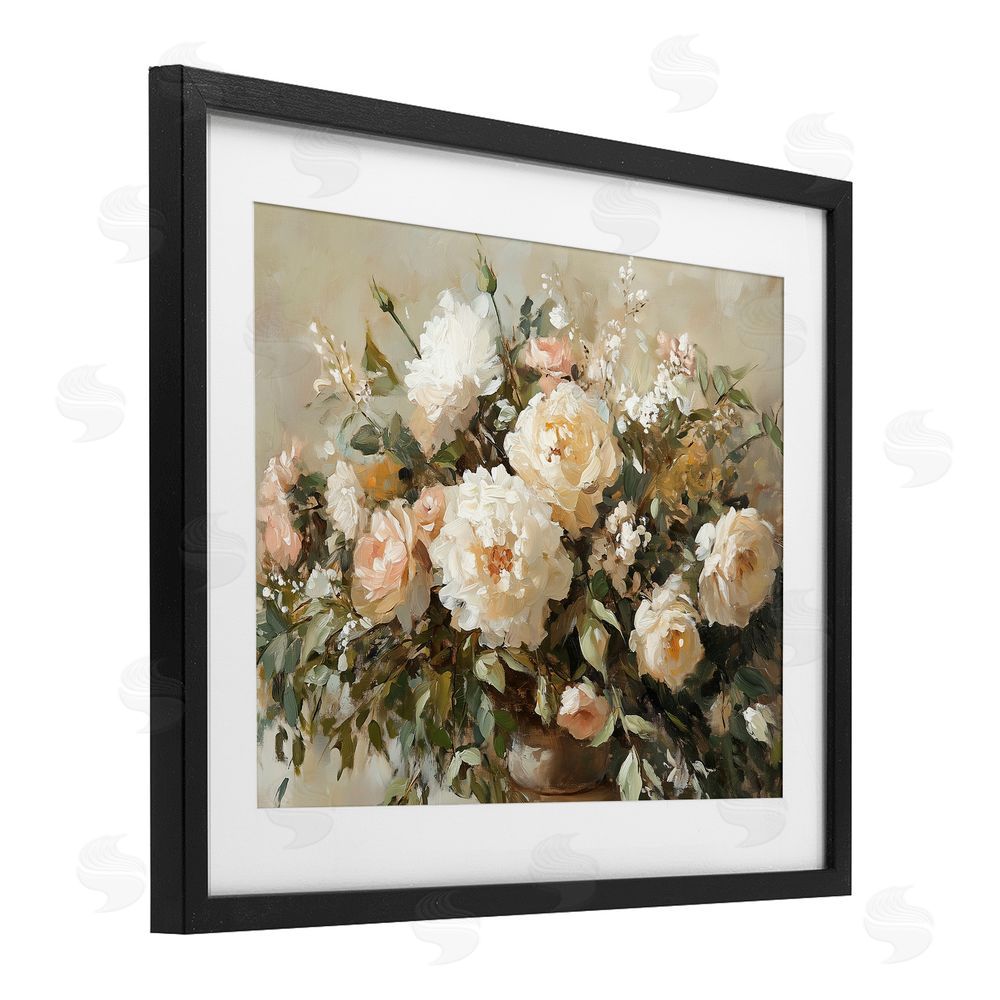 Heidi Kuntz Secret Garden Arrangement Black Framed Print Under Glass Wall Art
