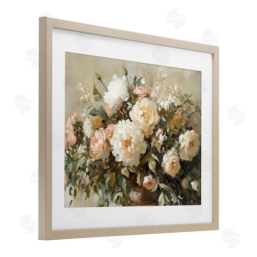 Heidi Kuntz Secret Garden Arrangement Birch Framed Print Under Glass Wall Art