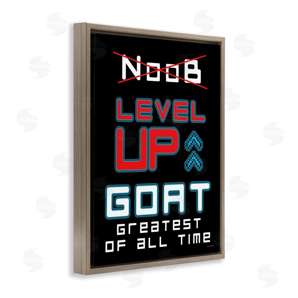 Yass Naffas Designs Greatest Of All Time Gamer Brown Floating Frame Canvas Wall Art Print