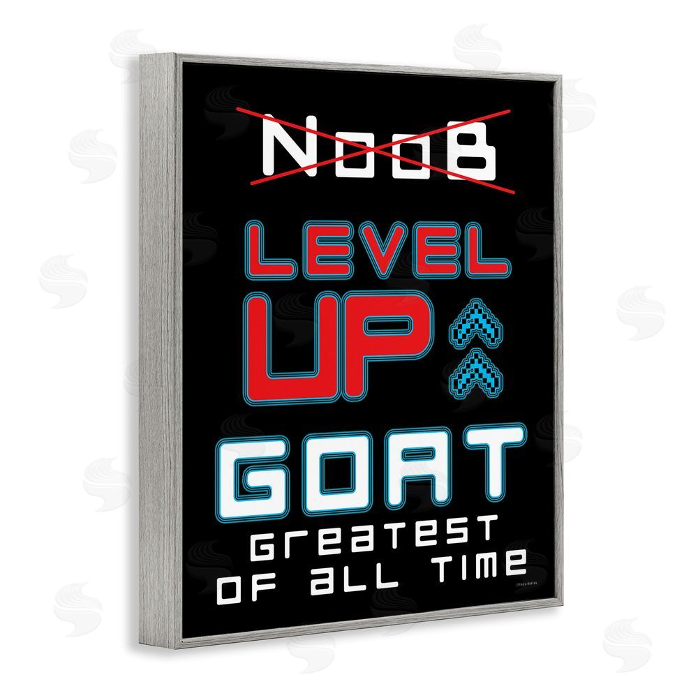 Yass Naffas Designs Greatest Of All Time Gamer Gray Framed Giclee Wall Art Print