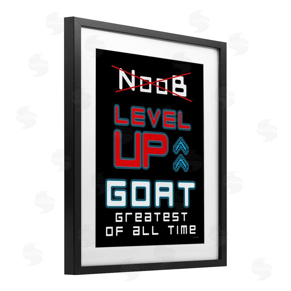 Yass Naffas Designs Greatest Of All Time Gamer Black Framed Print Under Glass Wall Art