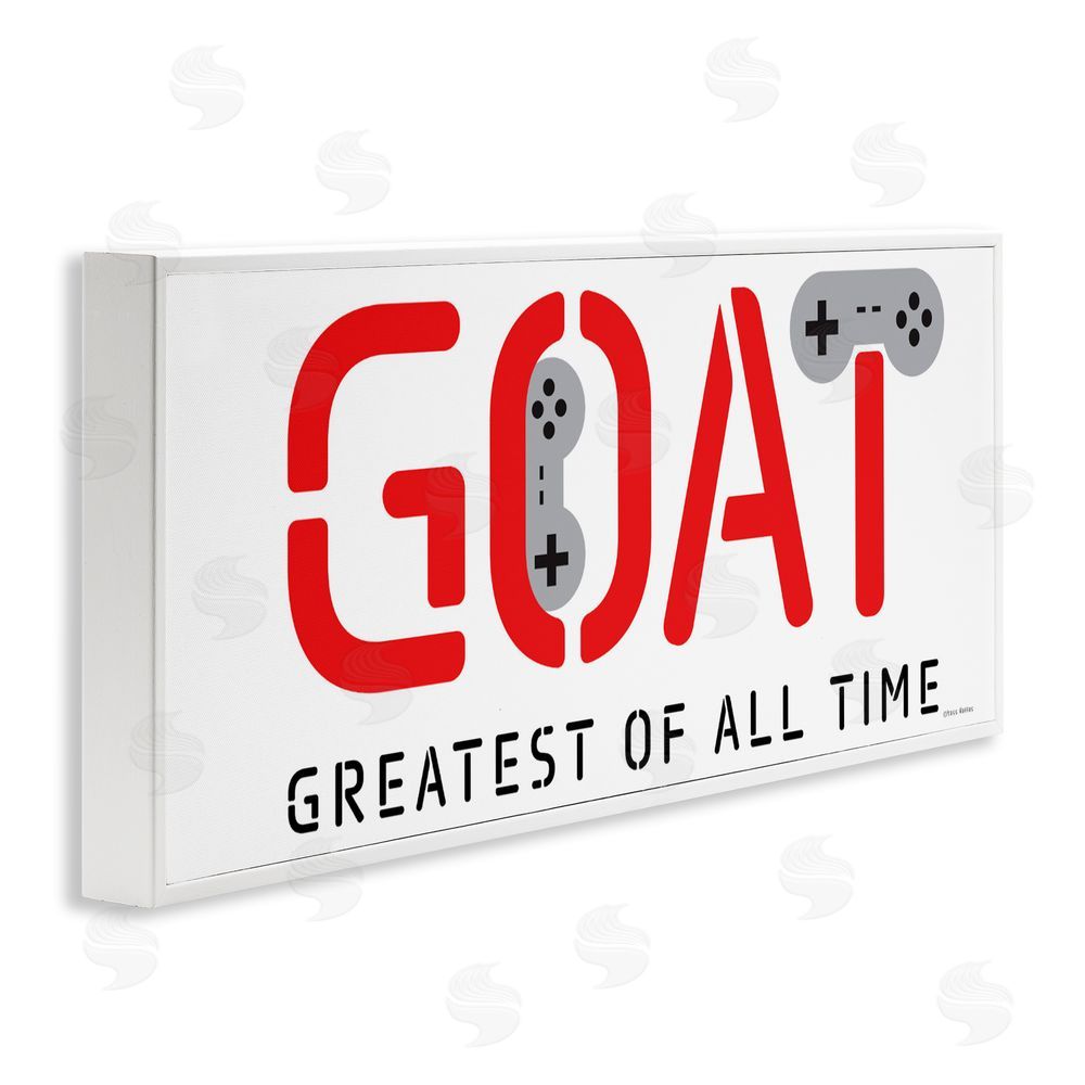 Yass Naffas Designs The GOAT Gamer White Framed Giclee Wall Art Print