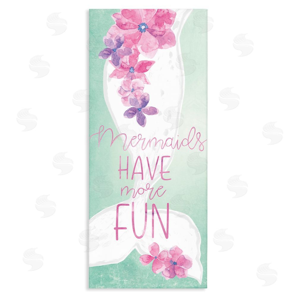 Yass Naffas Designs Mermaids Have More Fun Stretched Canvas Wall Art Print
