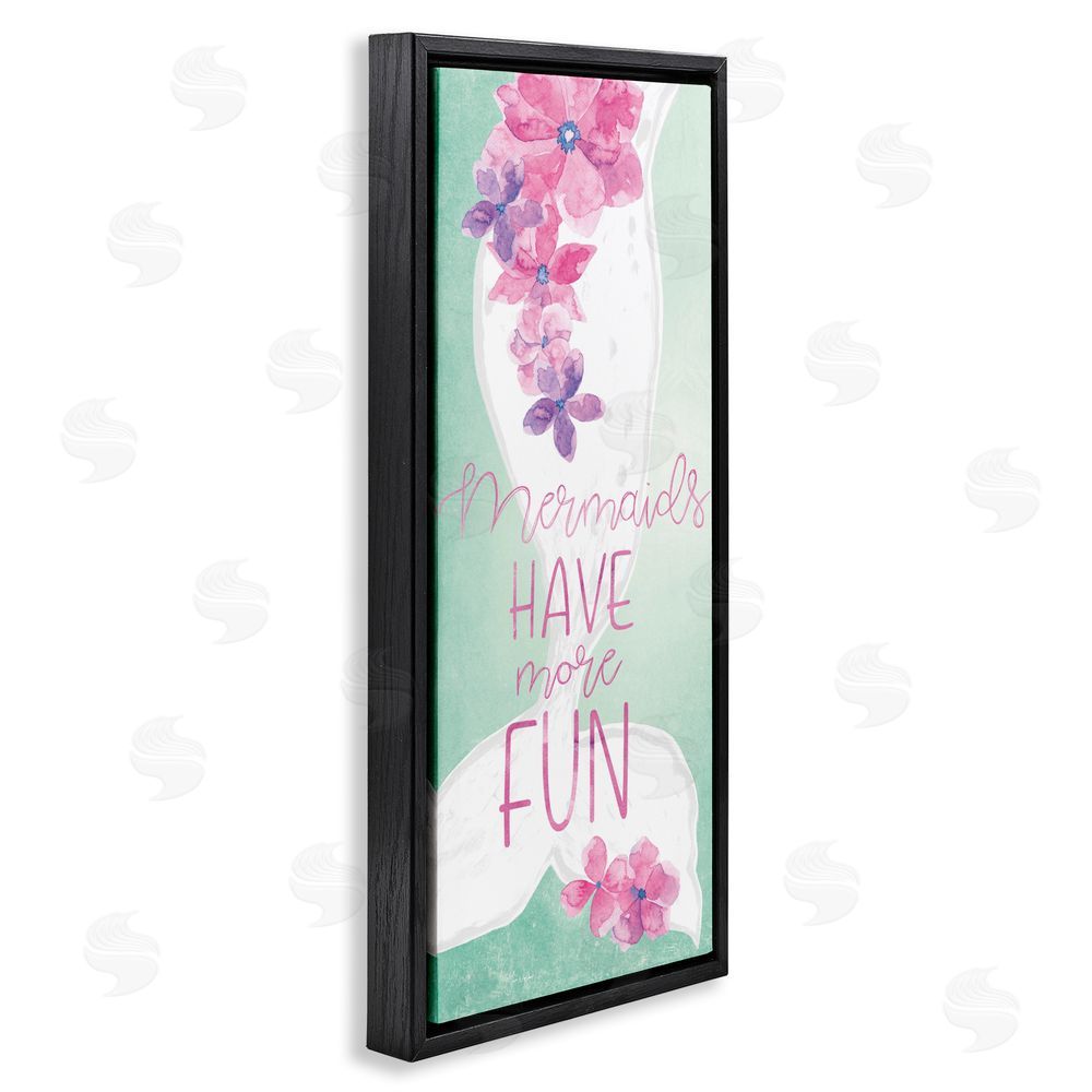 Yass Naffas Designs Mermaids Have More Fun Black Floating Frame Canvas Wall Art Print