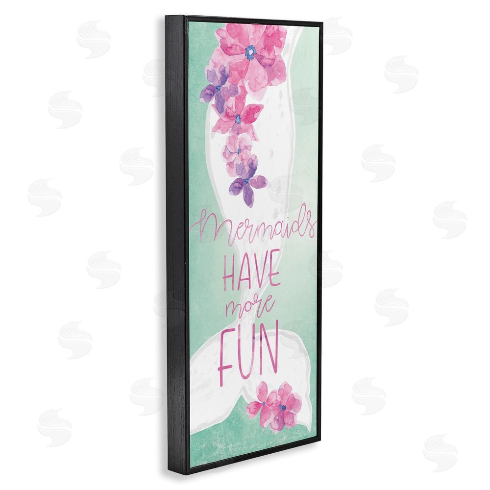 Yass Naffas Designs Mermaids Have More Fun Black Framed Giclee Wall Art Print