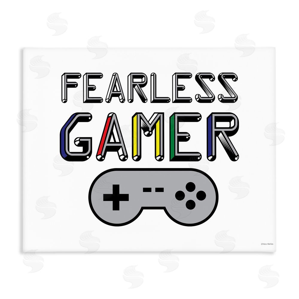 Yass Naffas Designs Fearless Gamer Retro Stretched Canvas Wall Art Print