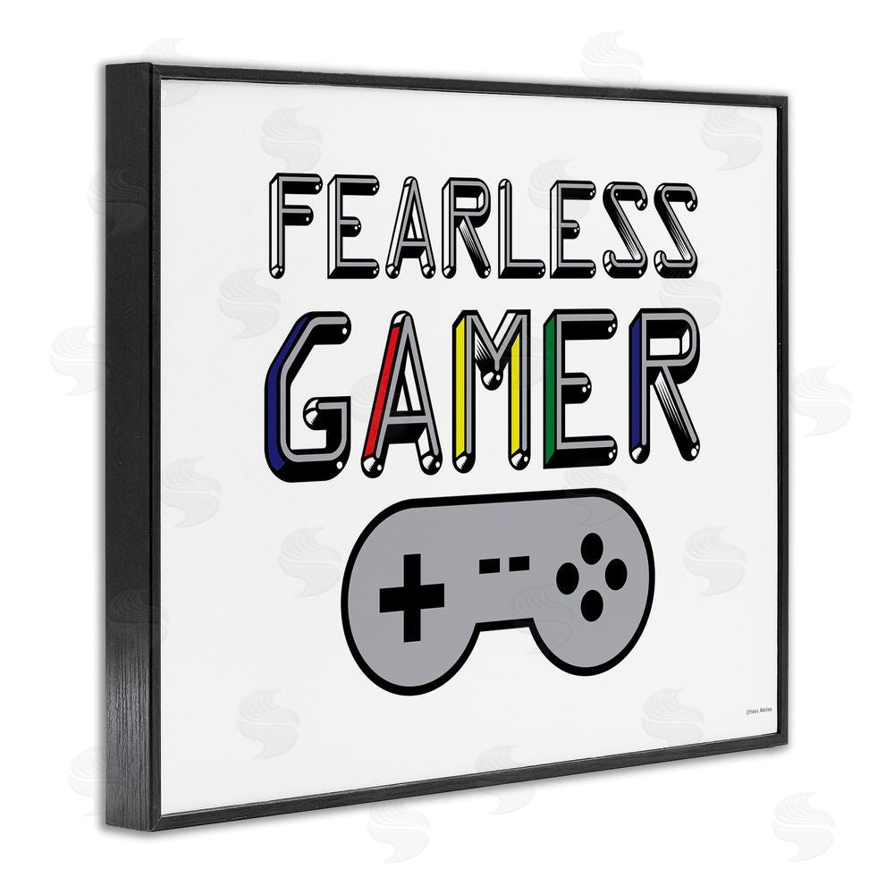 Yass Naffas Designs Fearless Gamer Retro Black Framed Giclee Wall Art Print