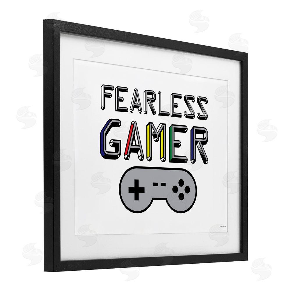 Yass Naffas Designs Fearless Gamer Retro Black Framed Print Under Glass Wall Art