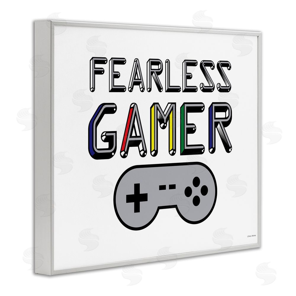 Yass Naffas Designs Fearless Gamer Retro White Framed Giclee Wall Art Print