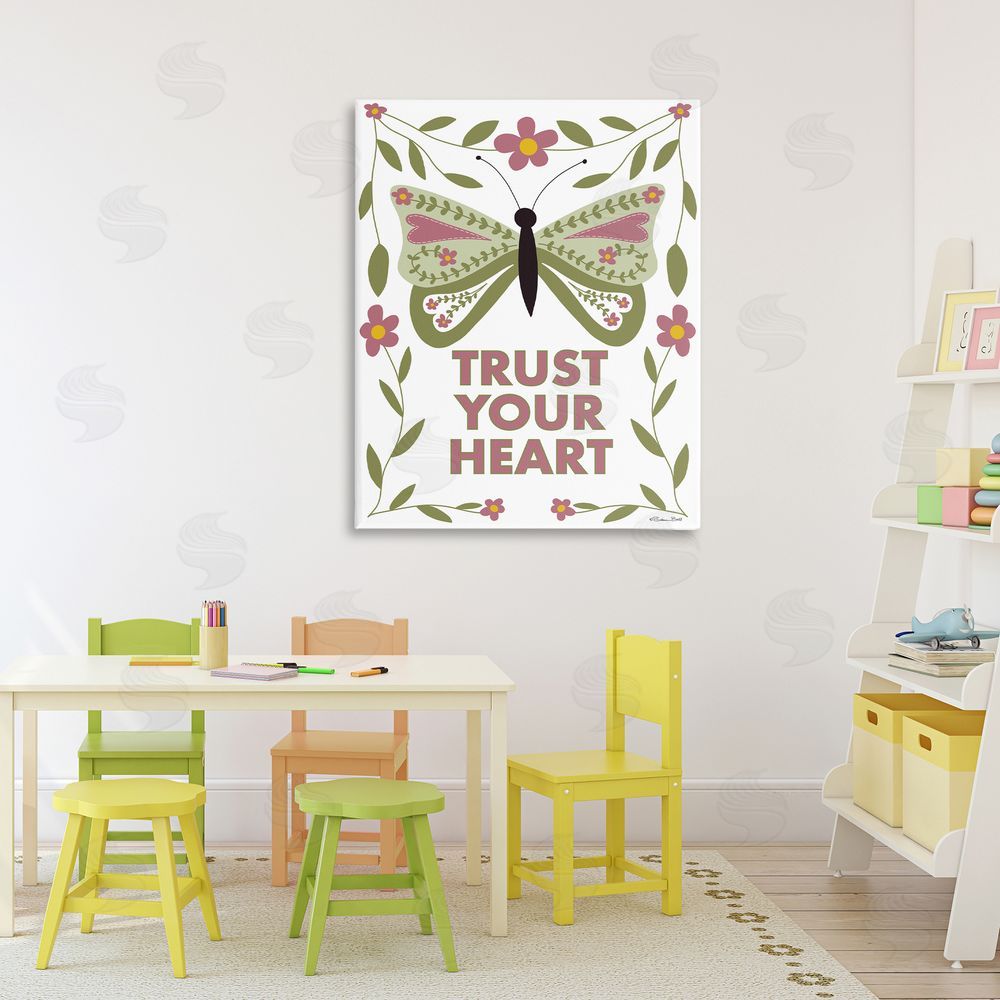 Susan Ball Trust Your Heart Symmetrical Stretched Canvas Wall Art in Room
