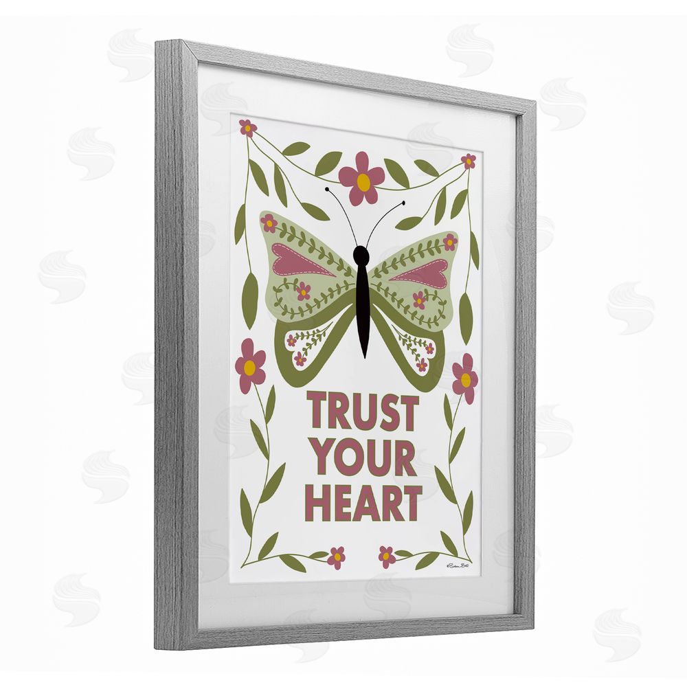 Susan Ball Trust Your Heart Symmetrical Gray Framed Print Under Glass Wall Art