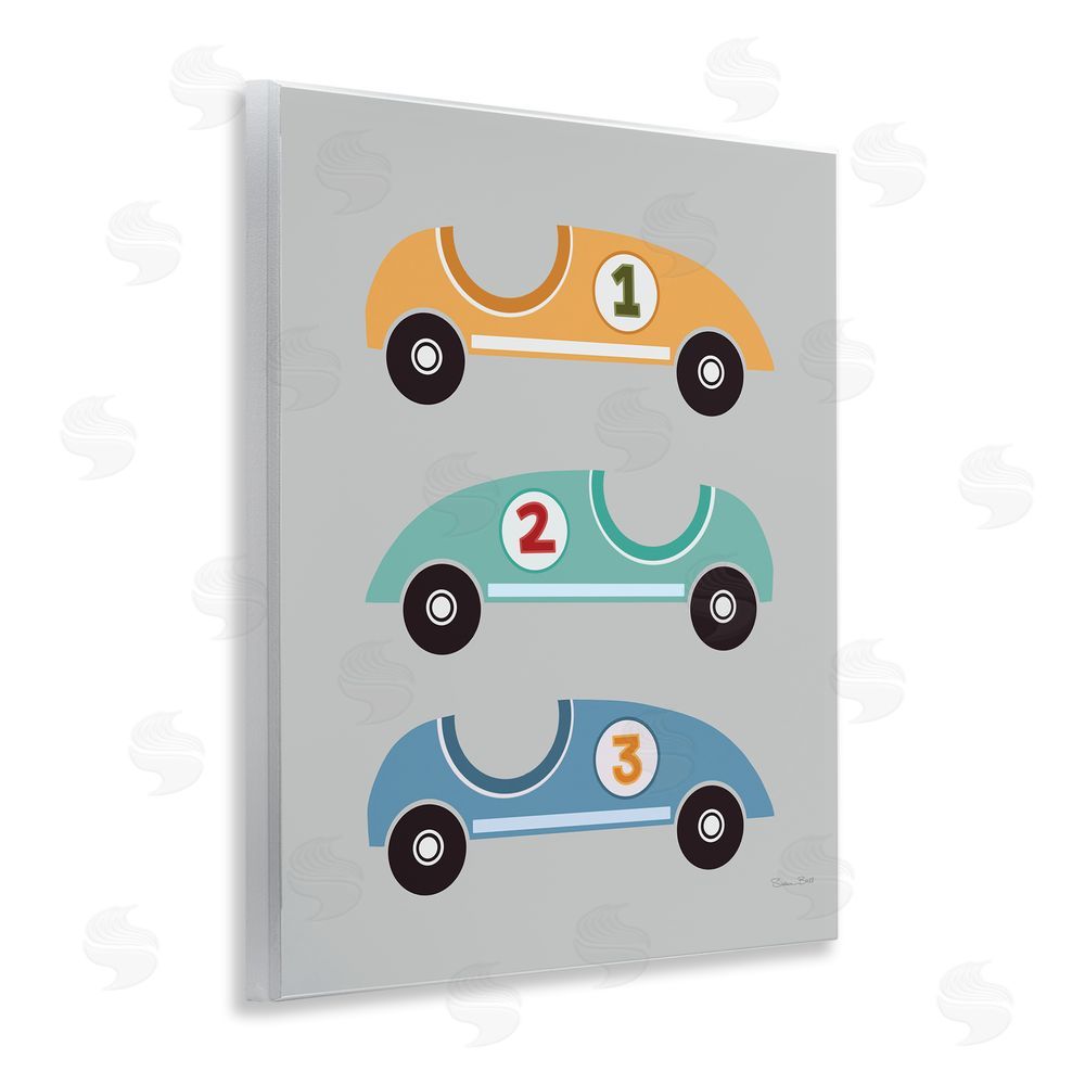 Susan Ball Vroom Race Cars Wall Plaque Art Print