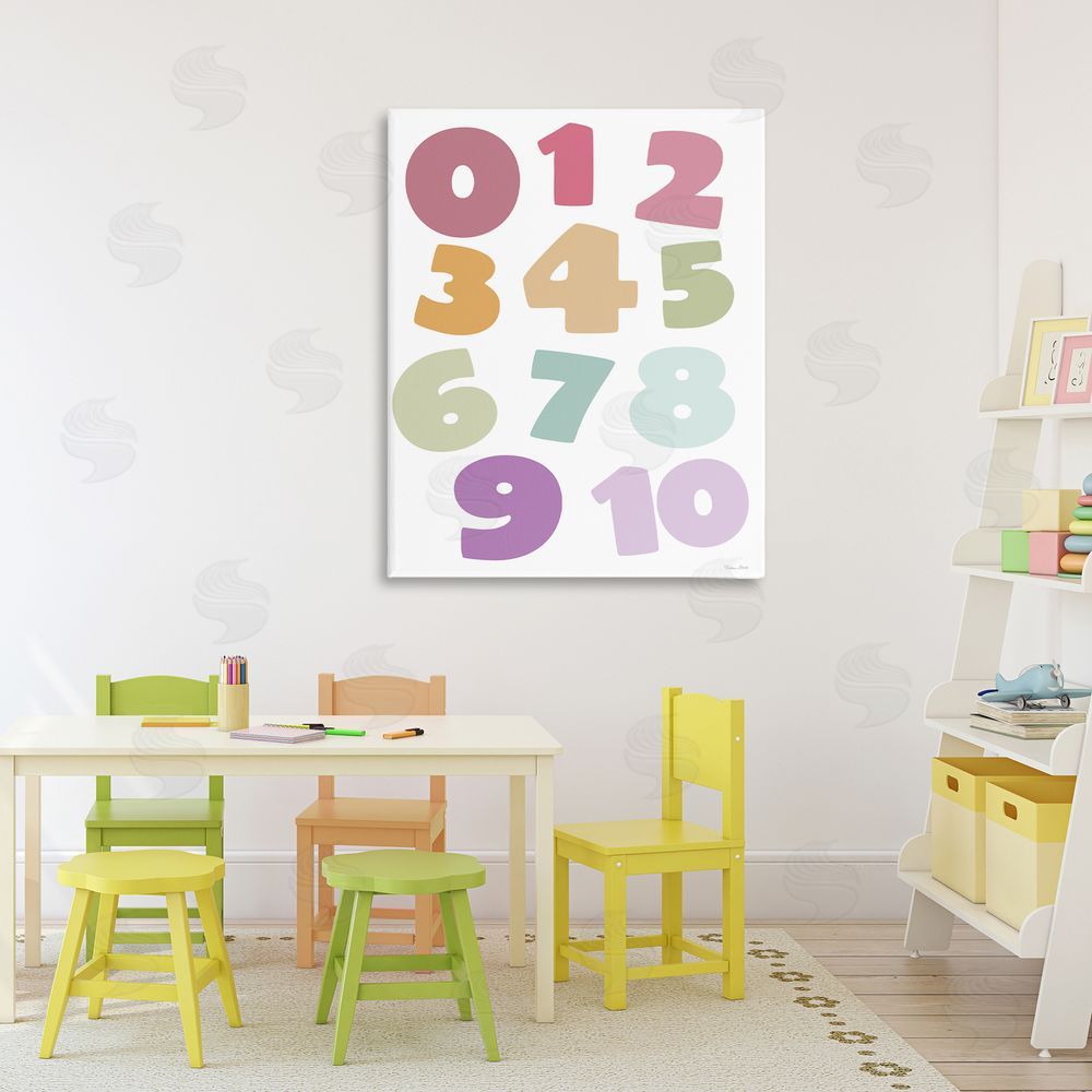 Susan Ball Muted Counting Numbers Canvas Wall Art Print in Room