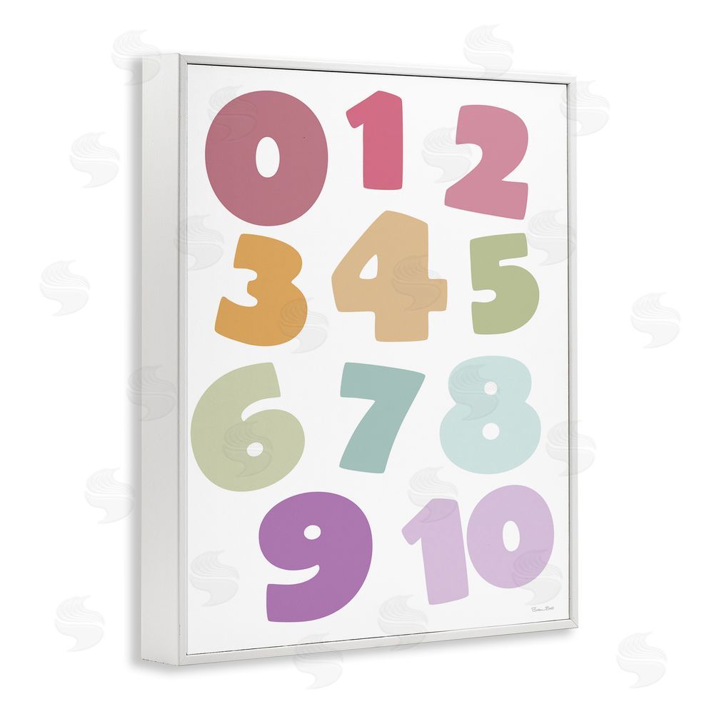 Susan Ball Muted Counting Numbers White Framed Giclee Wall Art Print