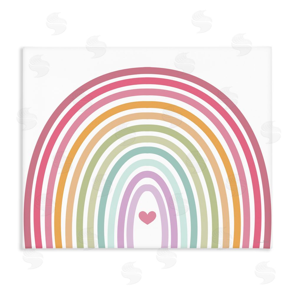 Susan Ball Rainbow Love & Heart Stretched Canvas Wall Art Print