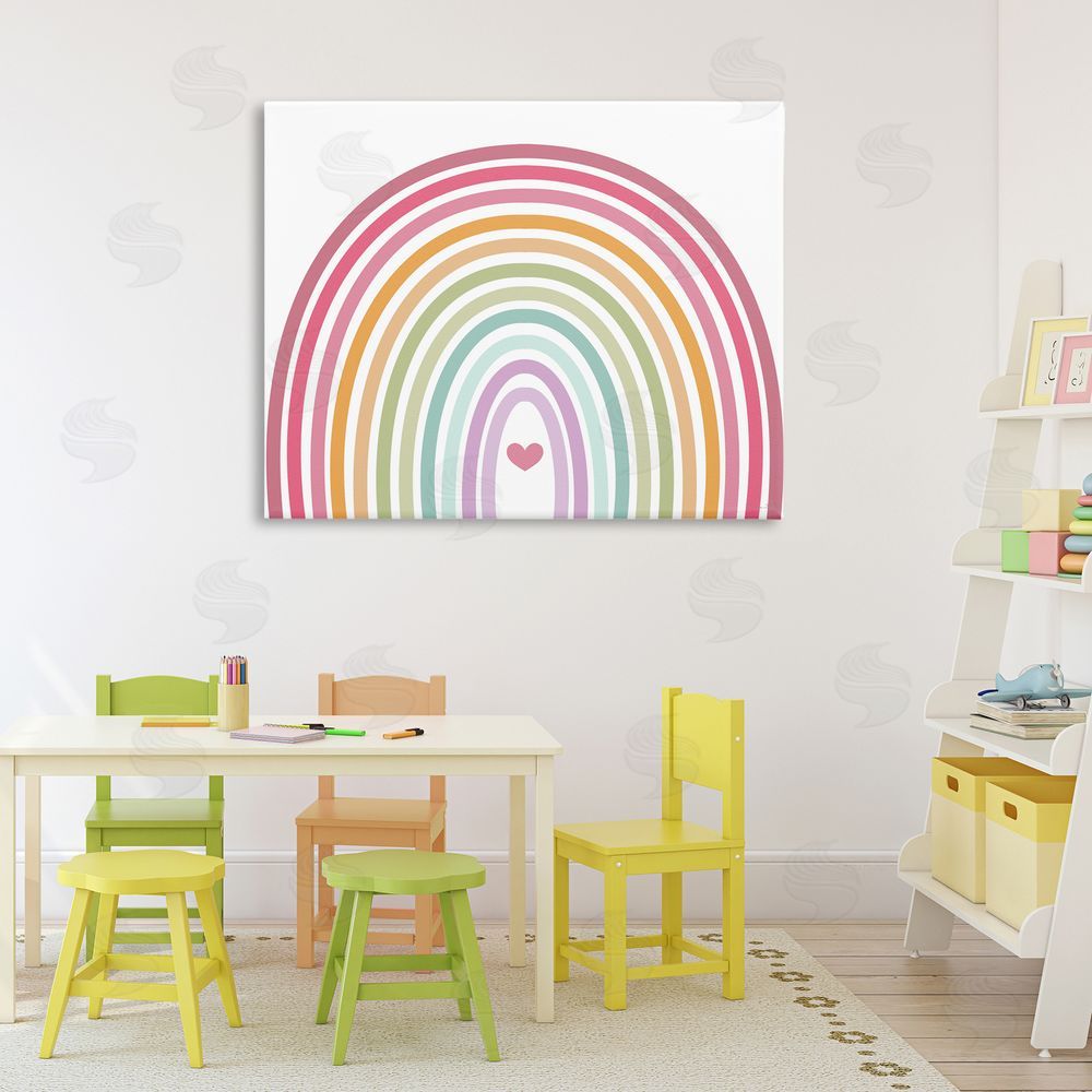 Susan Ball Rainbow Love & Heart Canvas Wall Art Print in Room