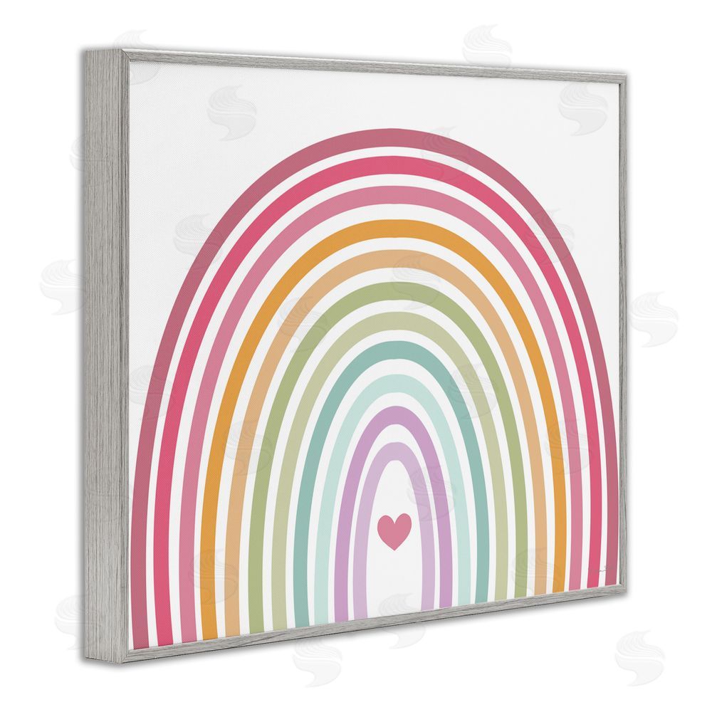 Susan Ball Rainbow Love & Heart Gray Framed Giclee Wall Art Print