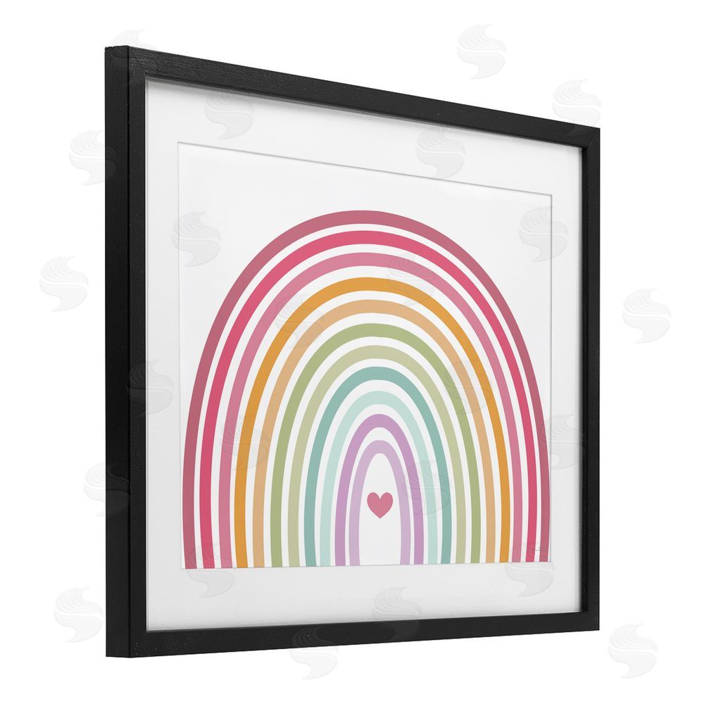 Susan Ball Rainbow Love & Heart Black Framed Print Under Glass Wall Art