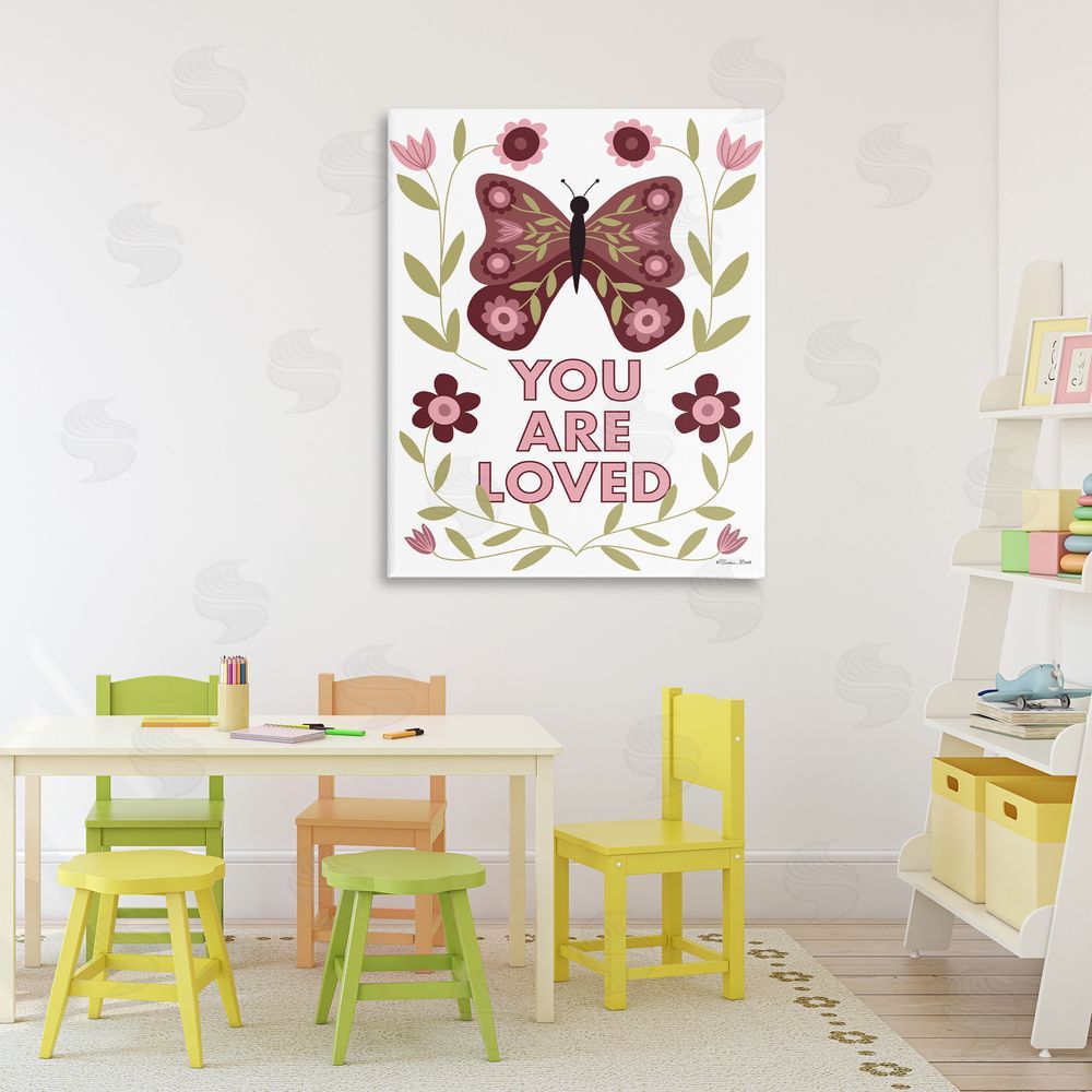 Susan Ball You Are Loved Symmetrical Stretched Canvas Wall Art in Room