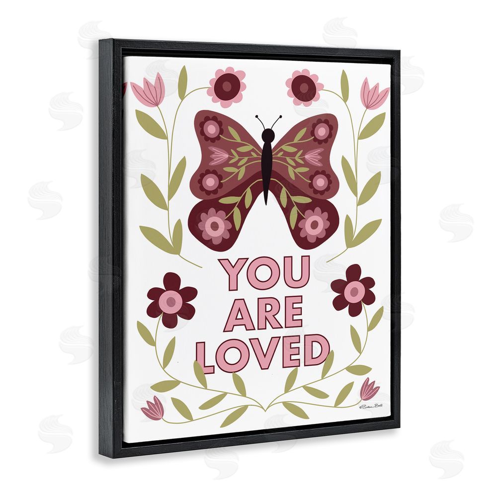 Susan Ball You Are Loved Symmetrical Black Floating Frame Canvas Wall Art Print