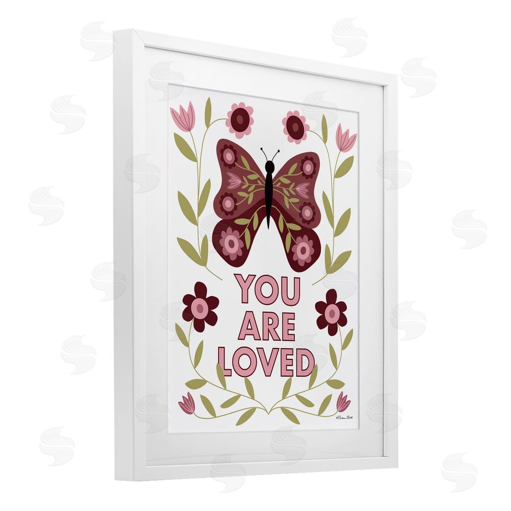 Susan Ball You Are Loved Symmetrical White Framed Print Under Glass Wall Art