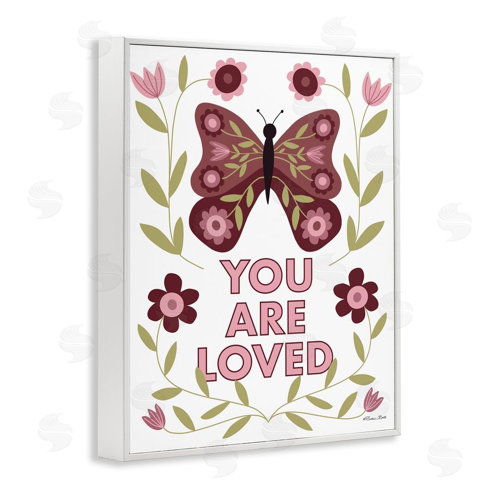 Susan Ball You Are Loved Symmetrical White Framed Giclee Wall Art Print