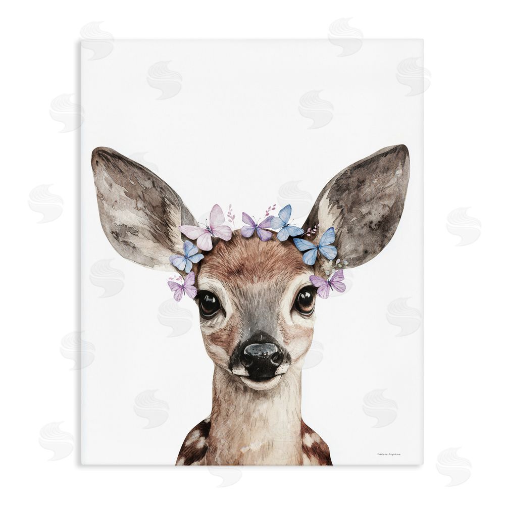 Svetlana Aleynikova Fawn & Butterfly Wings Stretched Canvas Wall Art Print