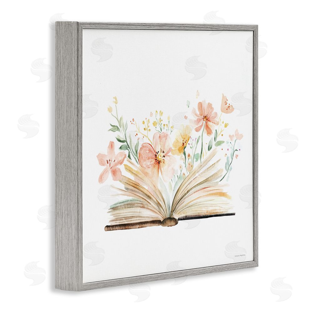 Svetlana Aleynikova Floral Flourishing Words Gray Framed Giclee Wall Art Print