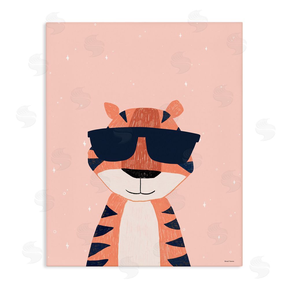 Rachel Nieman Cool Tiger in Sunglasses Stretched Canvas Wall Art