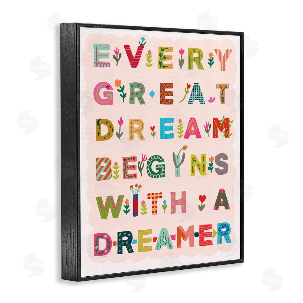 Kamdon Kreations Every Great Dream Black Framed Giclee Wall Art Print