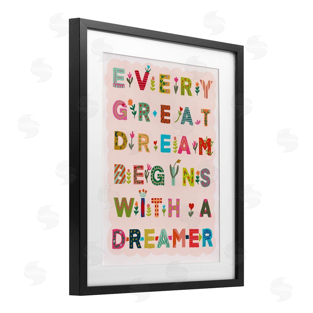 Kamdon Kreations Every Great Dream Black Framed Print Under Glass Wall Art