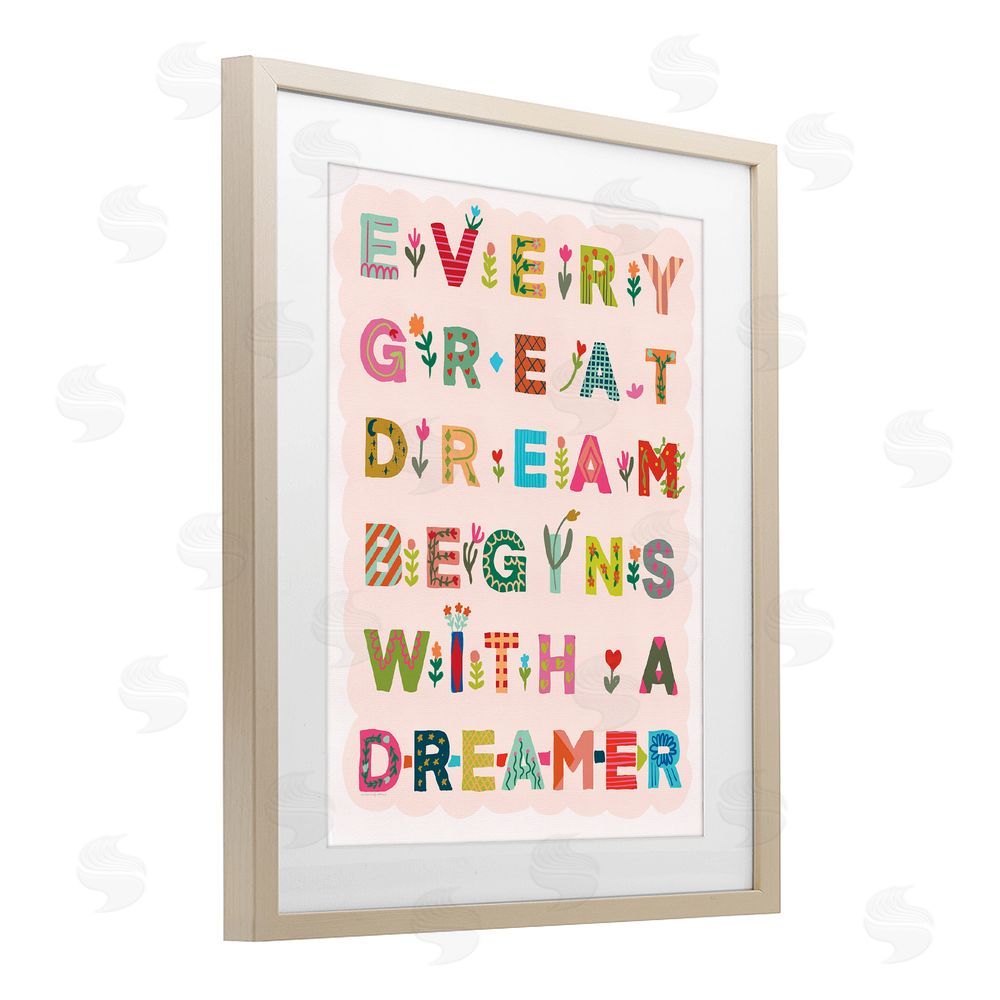 Kamdon Kreations Every Great Dream Birch Framed Print Under Glass Wall Art
