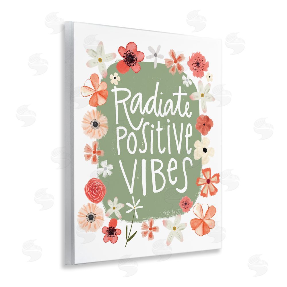 Katie Doucette Floral Radiate Positive Vibes Wall Plaque Art Print