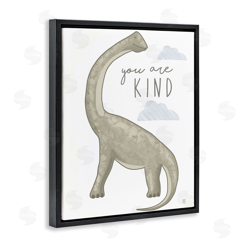 Elizabeth Tyndall You Are Kind Dinosaur Black Floating Frame Canvas Wall Art Print