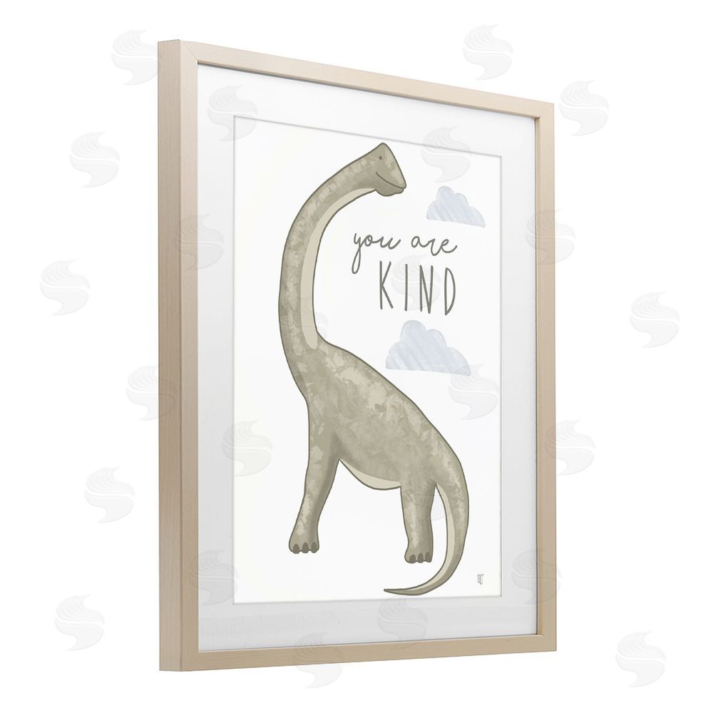 Elizabeth Tyndall You Are Kind Dinosaur Birch Framed Print Under Glass Wall Art