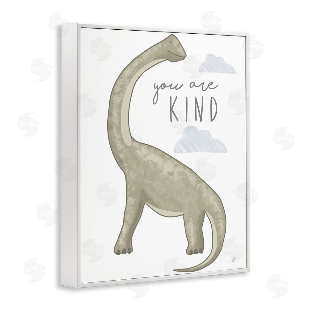 Elizabeth Tyndall You Are Kind Dinosaur White Framed Giclee Wall Art Print