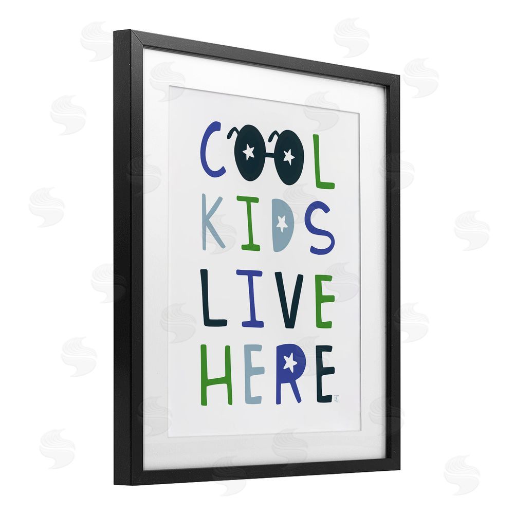 Elizabeth Tyndall Cool Kids Live Here Black Framed Print Under Glass Wall Art