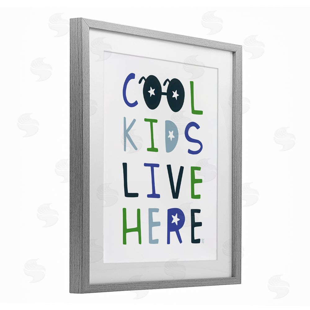 Elizabeth Tyndall Cool Kids Live Here Gray Framed Print Under Glass Wall Art