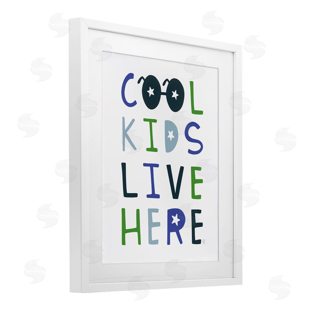 Elizabeth Tyndall Cool Kids Live Here White Framed Print Under Glass Wall Art