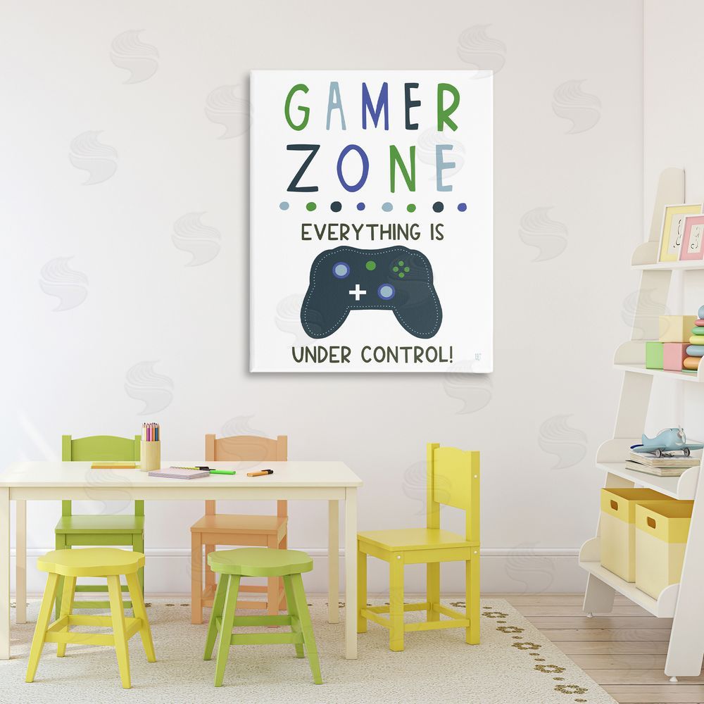 Elizabeth Tyndall Everything Under Control Gamer Zone Stretched Canvas Wall Art Print in Room