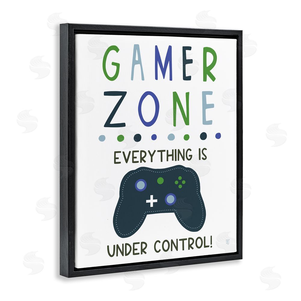 Elizabeth Tyndall Everything Under Control Gamer Zone Black Floating Frame Canvas Wall Art Print