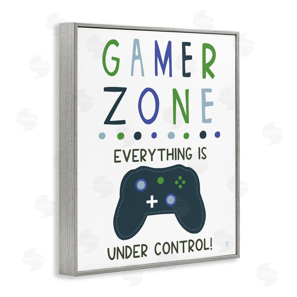 Elizabeth Tyndall Everything Under Control Gamer Zone Gray Framed Giclee Wall Art Print