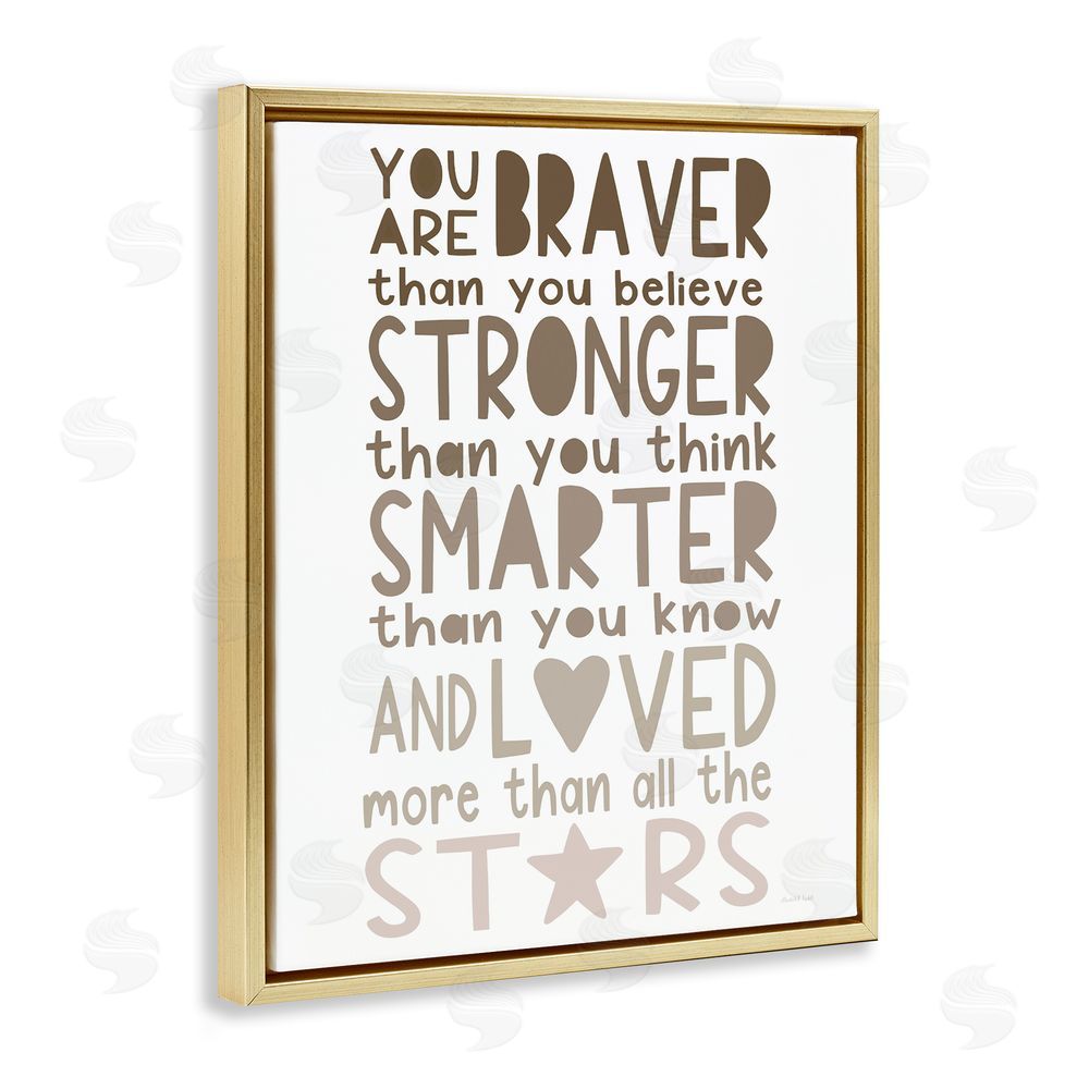 Elizabeth Tyndall Loved More Than The Stars Gold Floating Frame Canvas Wall Art Print