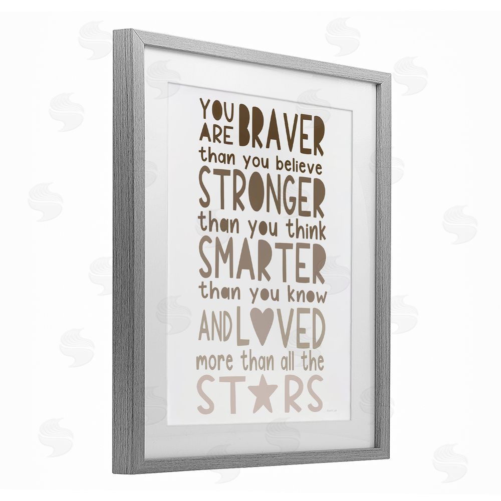 Elizabeth Tyndall Loved More Than The Stars Gray Framed Print Under Glass Wall Art