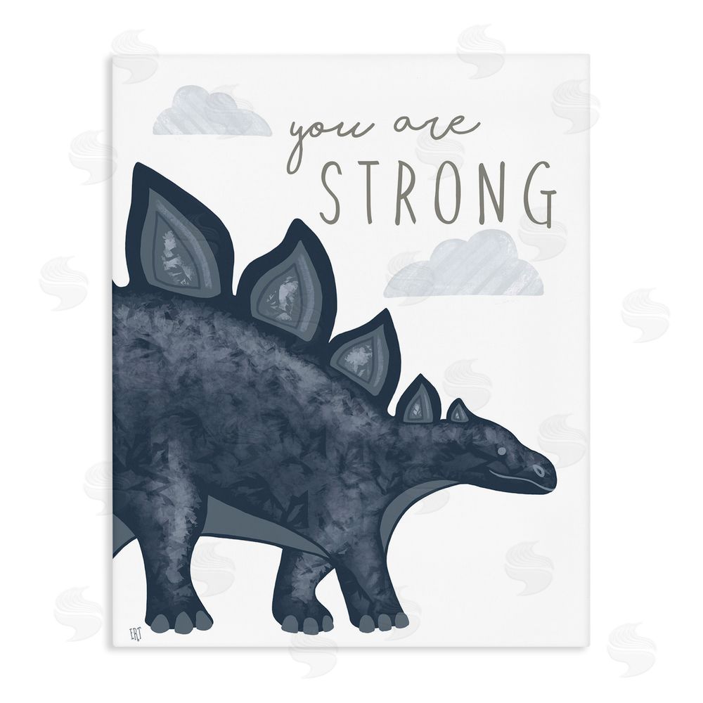 Elizabeth Tyndall You Are Strong Dinosaur Stretched Canvas Wall Art Print