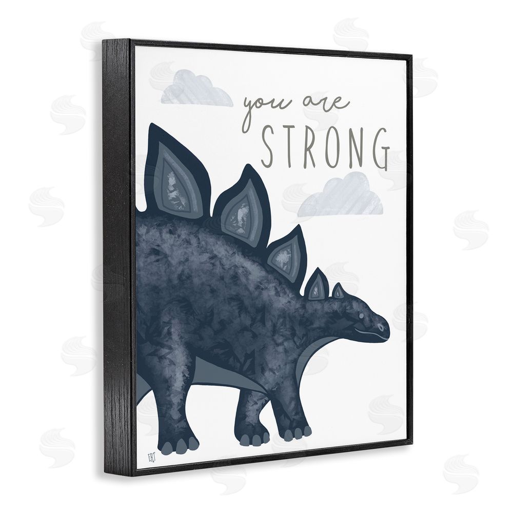 Elizabeth Tyndall You Are Strong Dinosaur Black Framed Giclee Wall Art Print