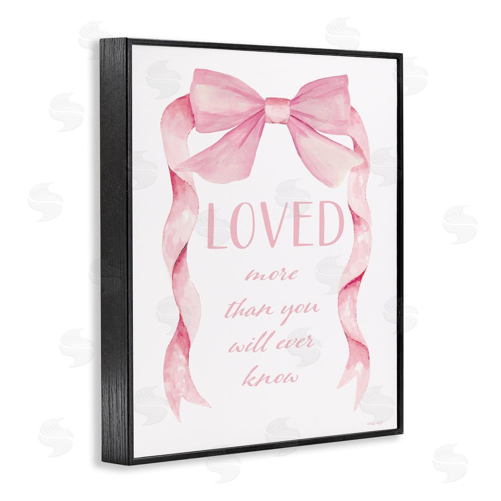 Cindy Jacobs Loved More Sentiment Pink Ribbon Black Framed Giclee Wall Art Print
