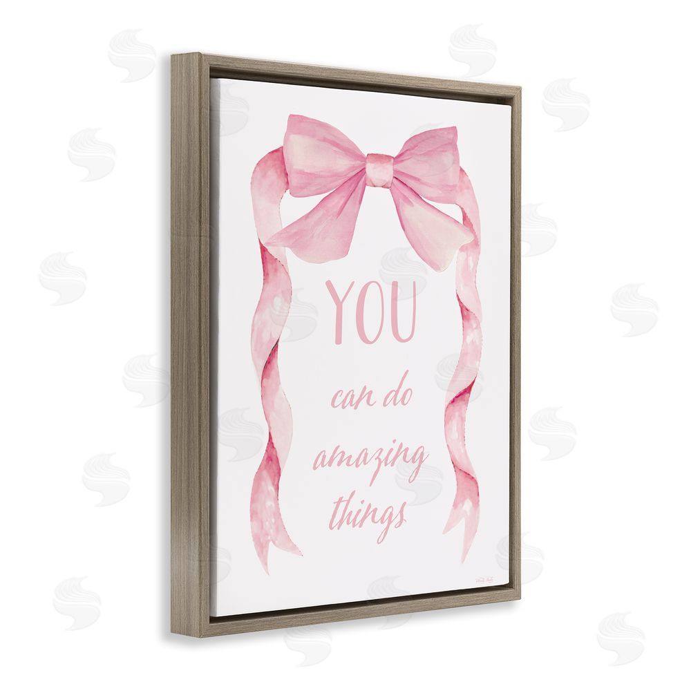 Cindy Jacobs Feminine Encouragement Ribbon Brown Floating Frame Canvas Wall Art Print