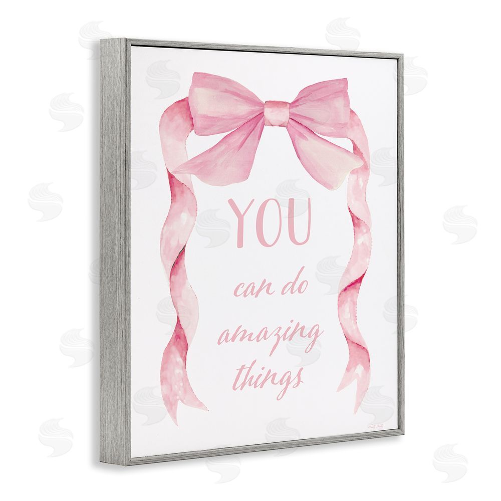 Cindy Jacobs Feminine Encouragement Ribbon Gray Framed Giclee Wall Art Print